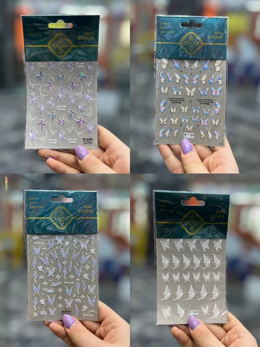 لنز طراحی ناخن برجسته پنج بعدی 5D لیبل سبز