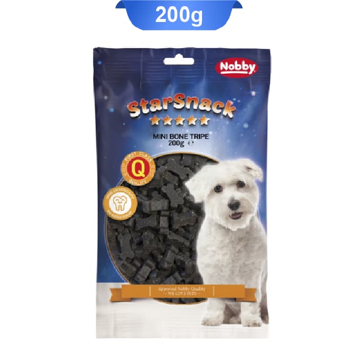 تشویقی سگ نوبی مدل استخوانی دارک بونس طعم سیرابی وزن 200 گرم کد 104194 Nobby Mini Bones Trip
