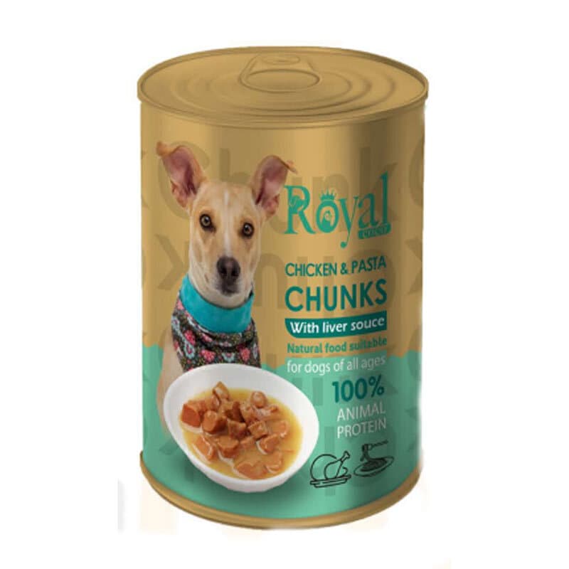 کنسرو چانک مخصوص سگ رویال کوکو با طعم مرغ و پاستا وزن 380 گرم