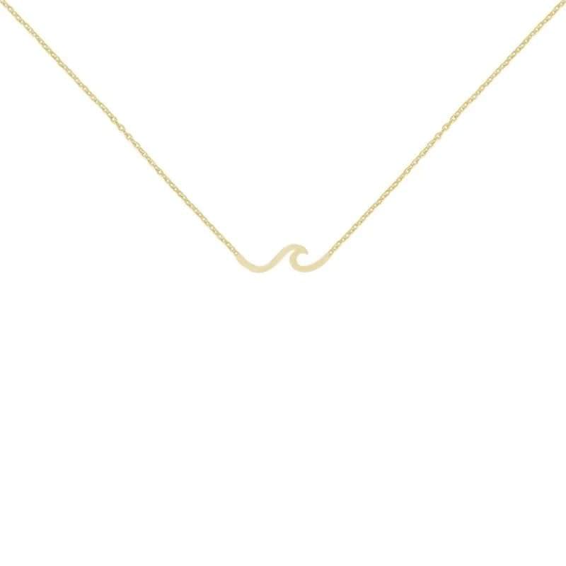 گردنبند طلا 18 عیار زنانه قو طلایی طرح موج