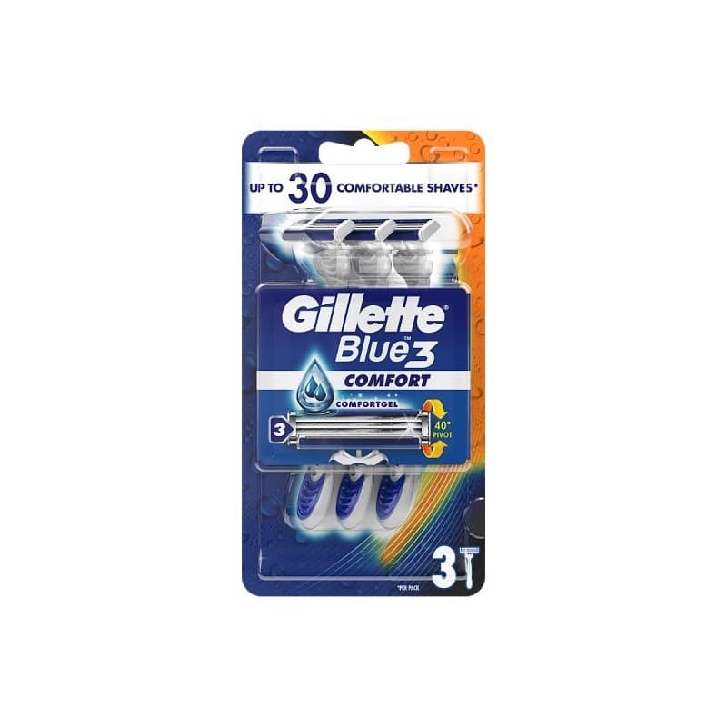 خودتراش ژیلت 3 لبه مدل Blue3 Comfort بسته 3 عددی