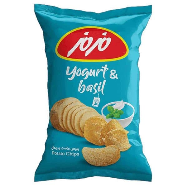 چیپس برگه سیب زمینی ماست و ریحان مزمز 65 گرم
