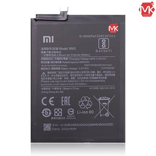 باتری اصلی گوشی شیائومی Redmi Note 9 Pro مدل BN53