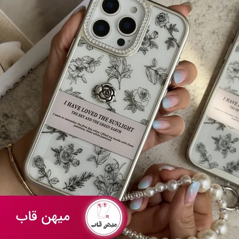 قاب موبایل آیفون گل فلاورز سان لایت + بندست - کد (۱۱۳۲۶۱)