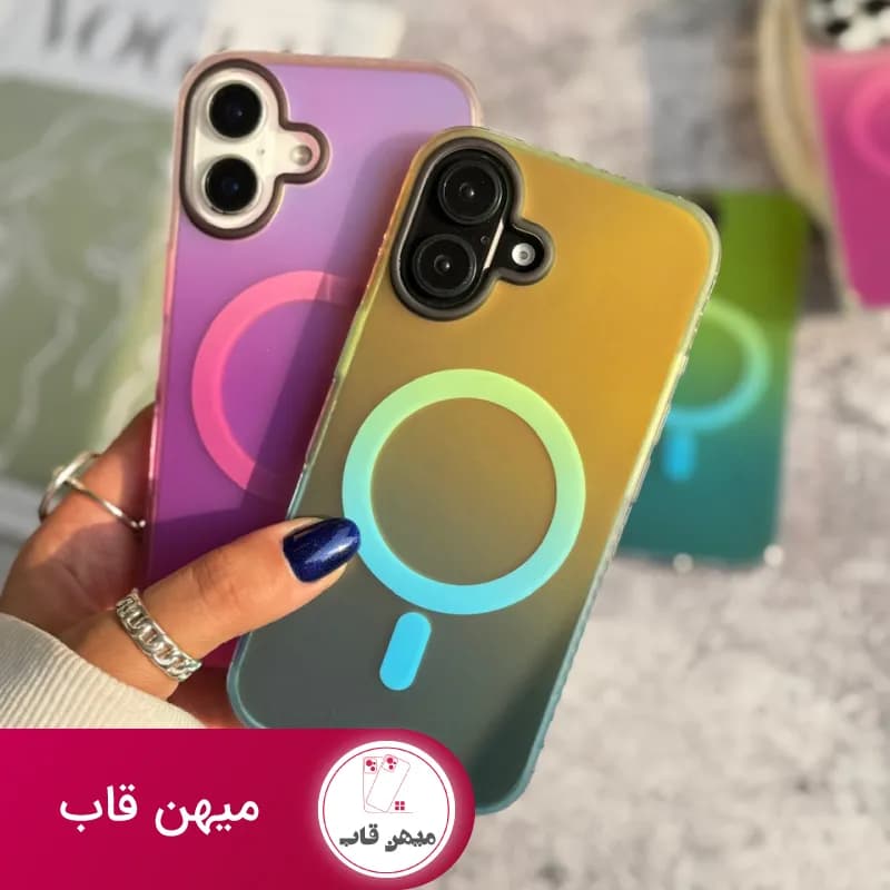 قاب گوشی آیفون Pink Glow & Aqua Breeze مگ سیف دار - کد (۵۸۴۱۳)