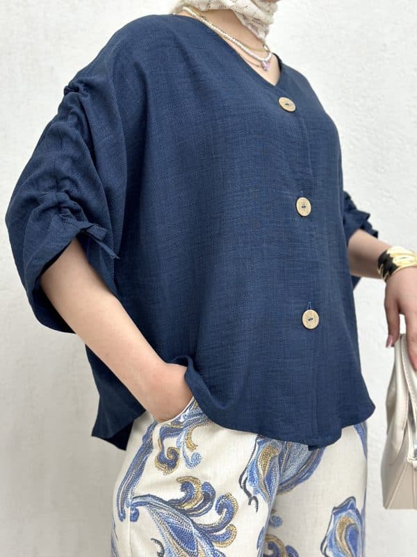 شومیز پشت دکمه چاکدار