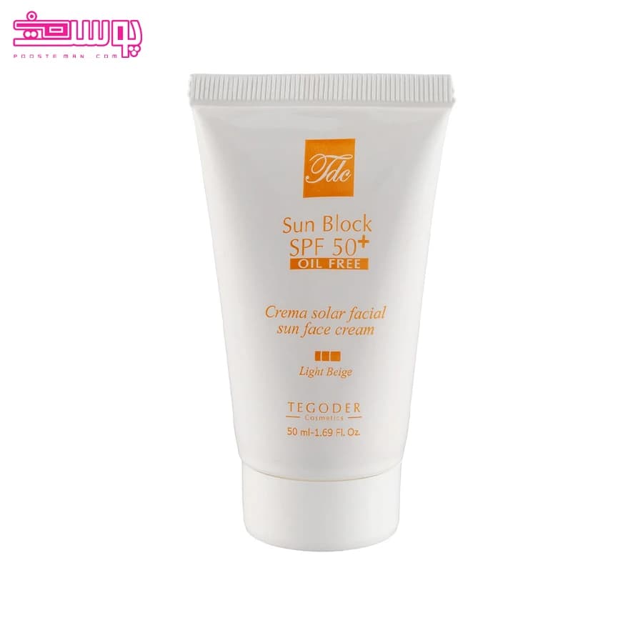 ضد آفتاب رنگی SPF50 مناسب پوست چرب تگودر حجم 50ml