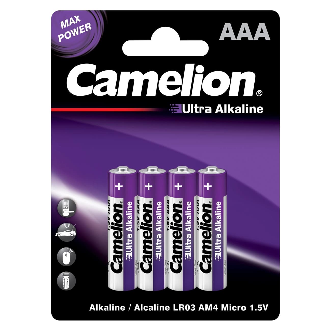 باتری نیم قلمی اولترا آلکالاین کملیون LR03 (بسته چهار عددی)