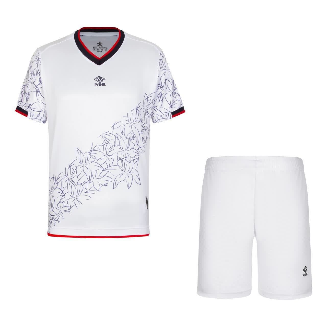 ست تیشرت و شلوارک ورزشی مردانه پانیل مدل 1112 سفید