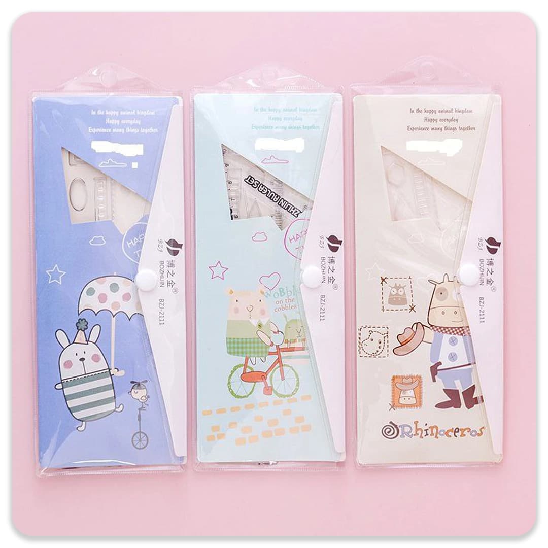 ست خط کش گونیا حیوانات بازیگوش