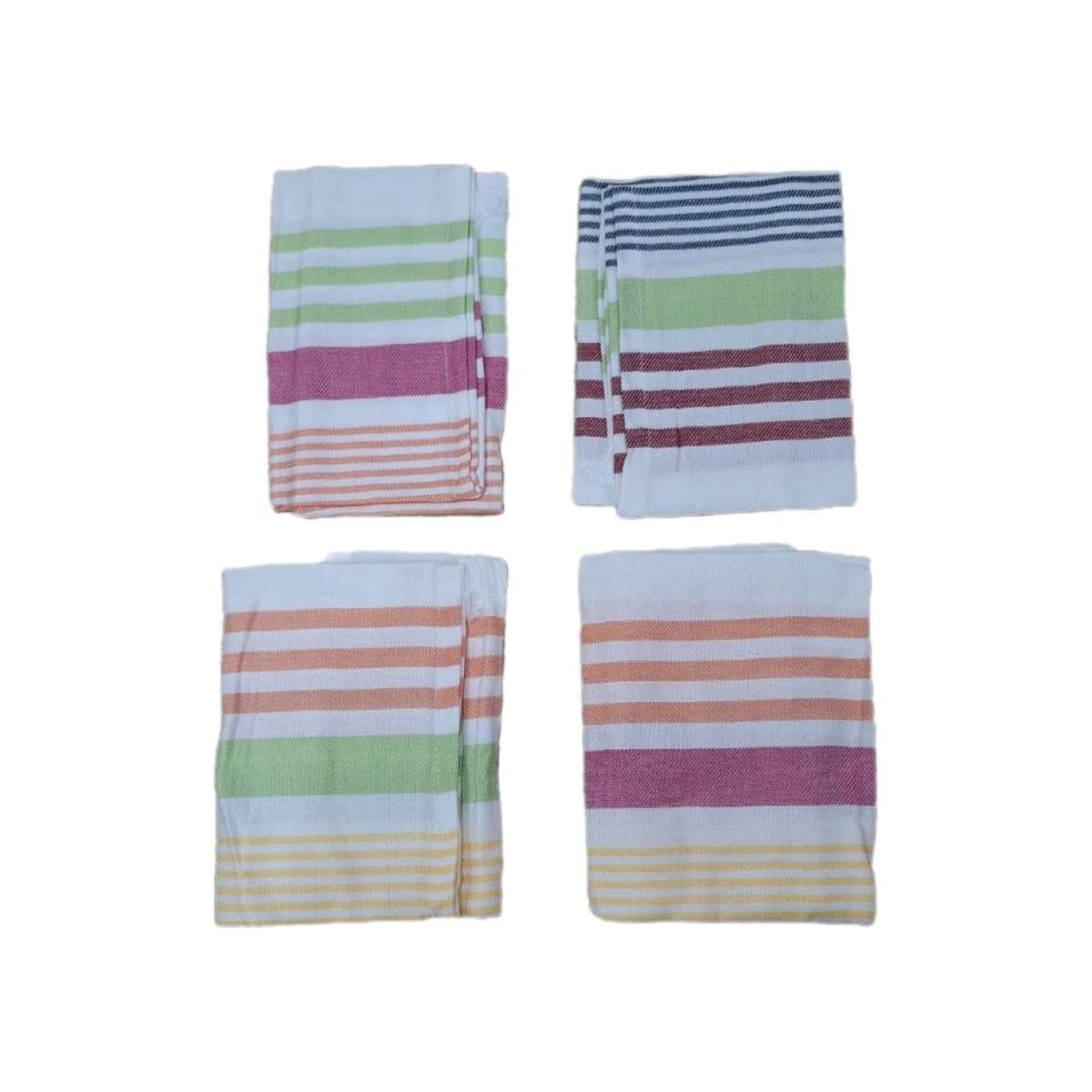دستمال تنظیف راه راه ابراهیمی چهار عددی مدل چند رنگ سایز 60*40 سانتیمتر