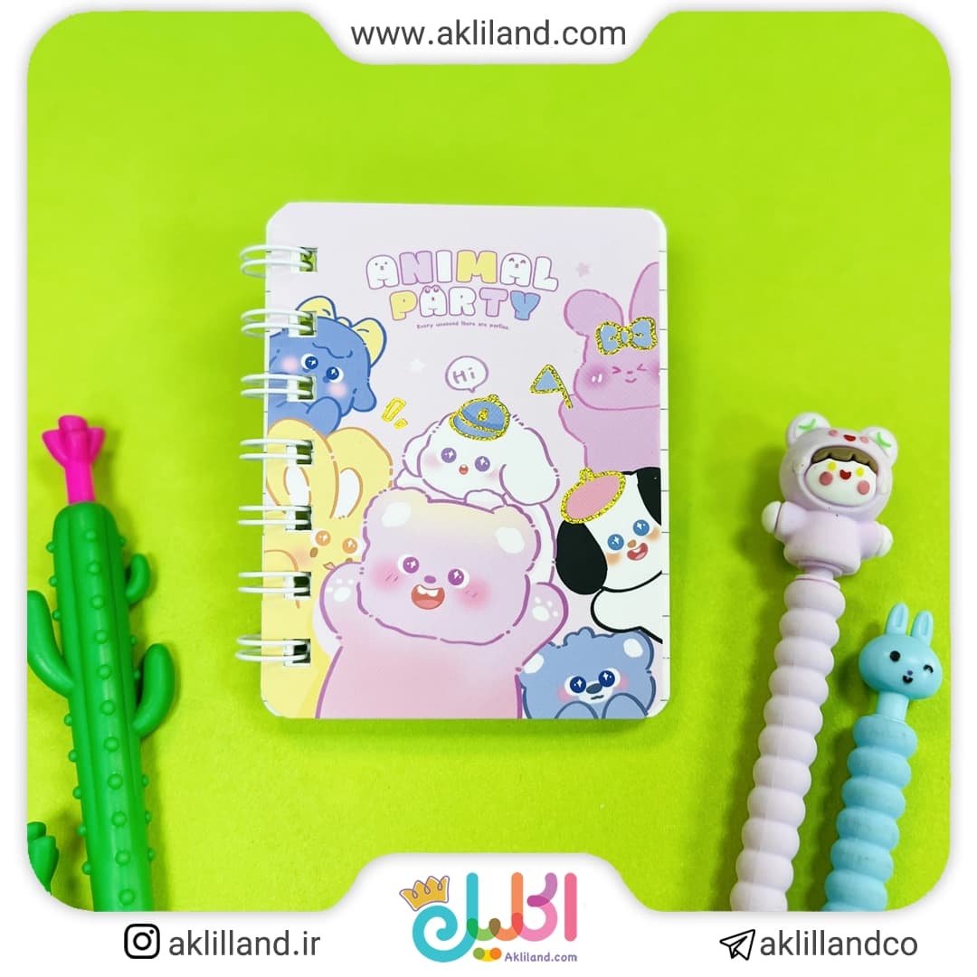 دفترچه یاداشت سیمی دهکده حیوانات