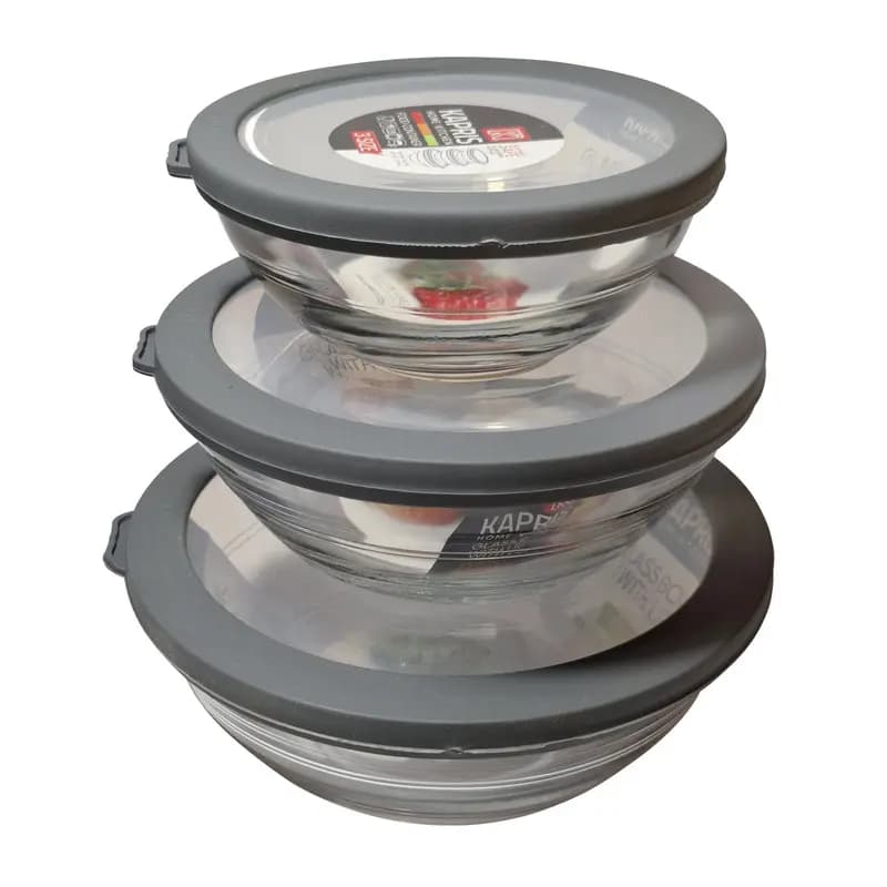 ظرف غذا شیشه ایی سه عددی کاپریس