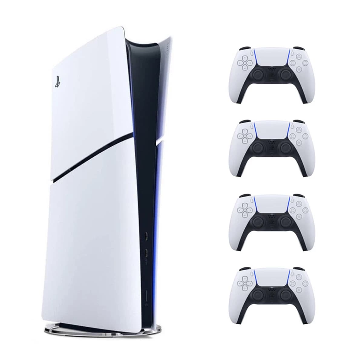 پلی استیشن 5 اسلیم دیسک خور اروپا سفید 1 ترابایت + 3 دسته سفید
