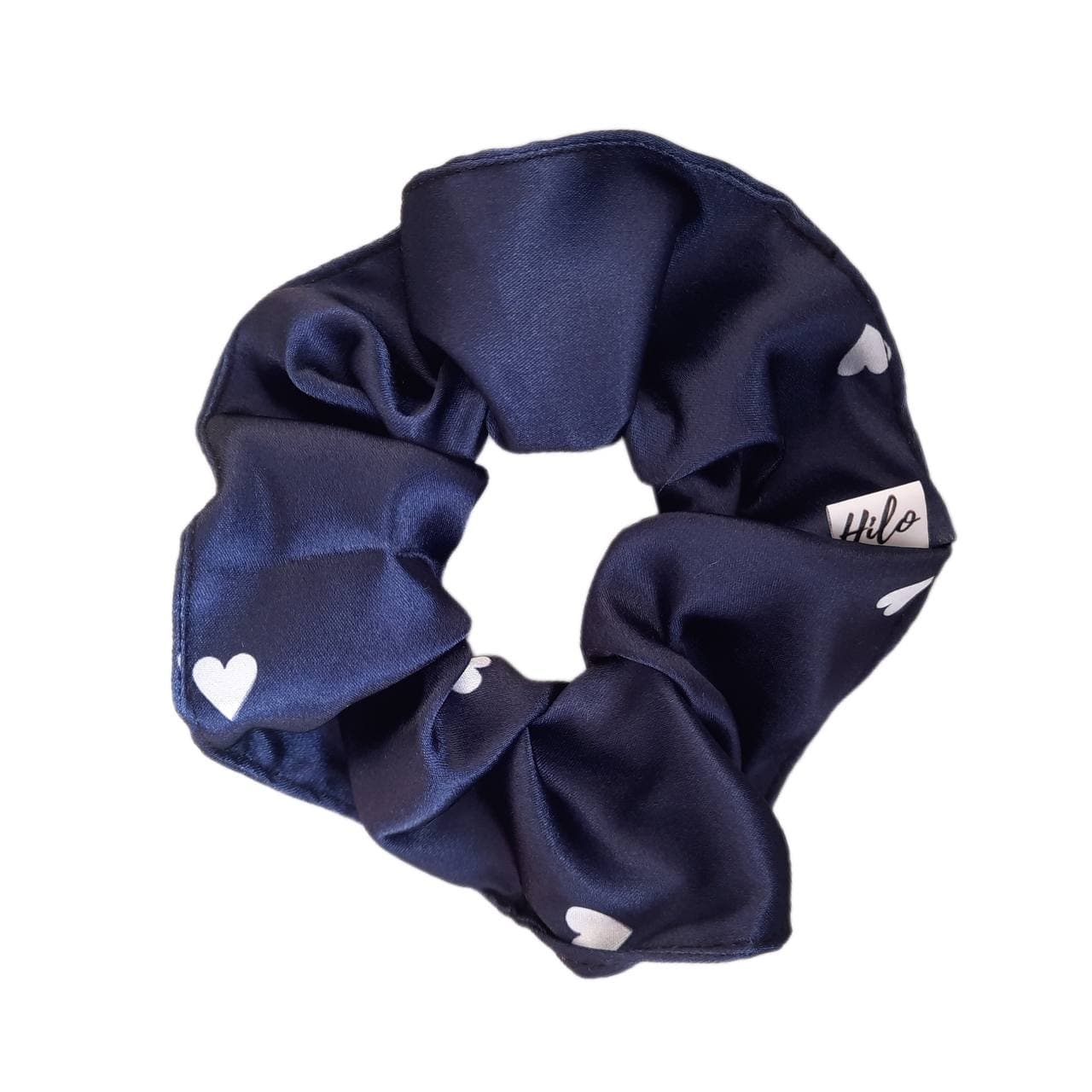 کش مو زنانه مدل اسکرانچی ساتن ابریشم طرح قلب مدل هیلو