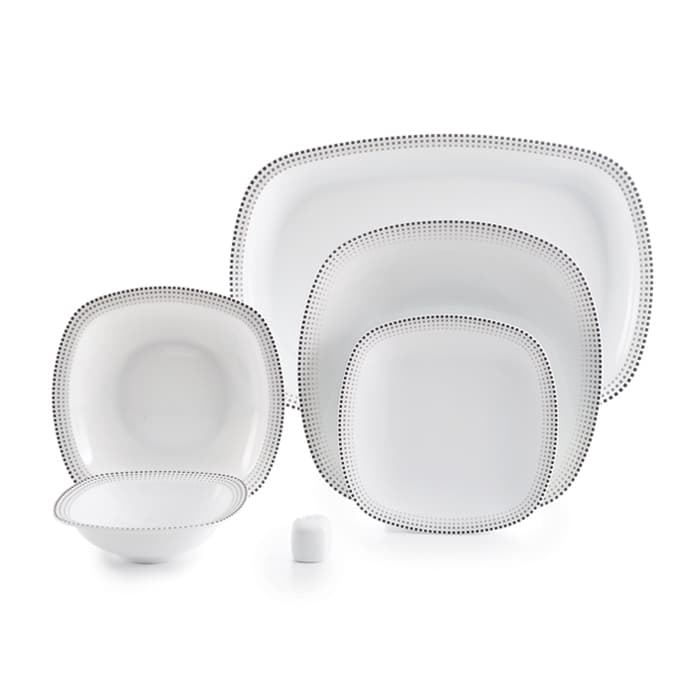 سرویس چینی زرین 6 نفره غذاخوری مون بلان مشکی (27 پارچه)