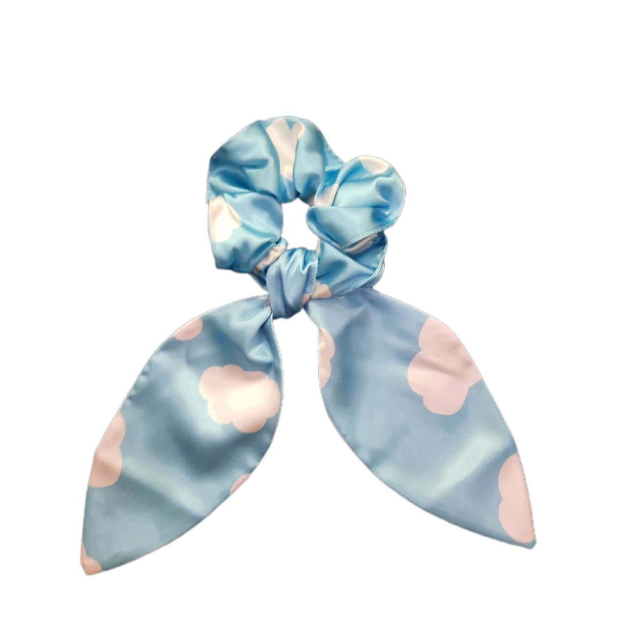 کش مو زنانه مدل ساتن ابریشم دنباله دار طرح ابر