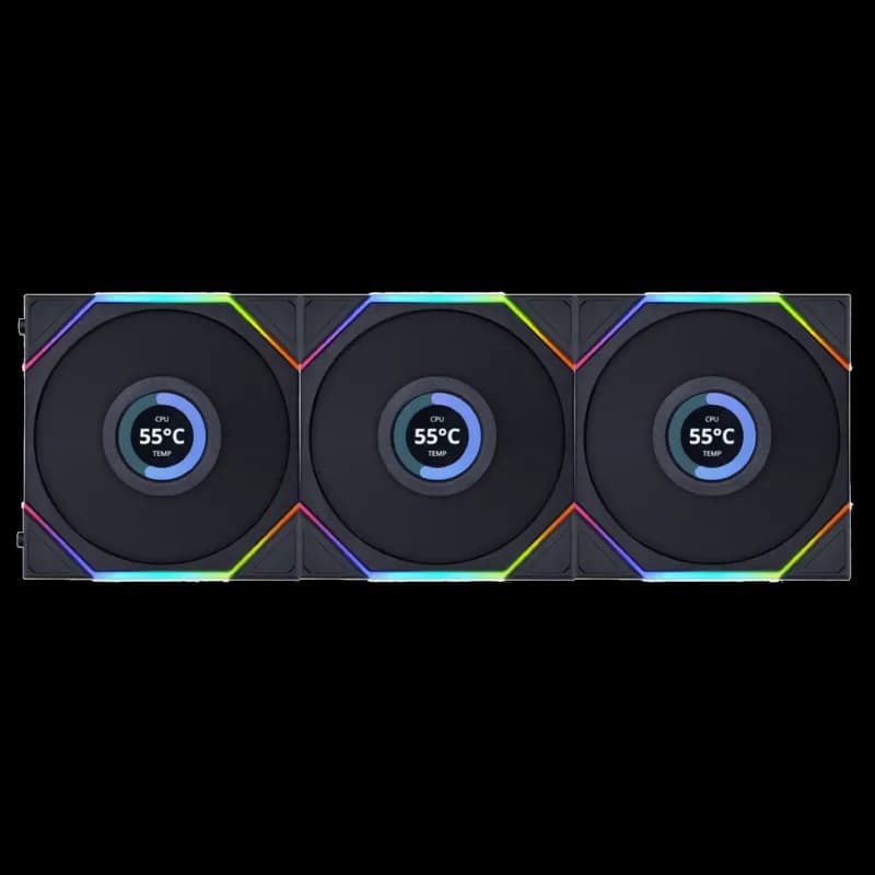 فن کیس لیان لی Lian Li UNI FAN TL-LCD Wireless 120 Black بسته 3 عددی