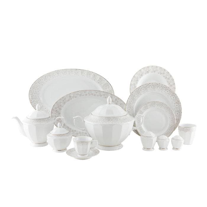 سرویس چینی زرین 12 نفره کامل کاررا گلد (103 پارچه)