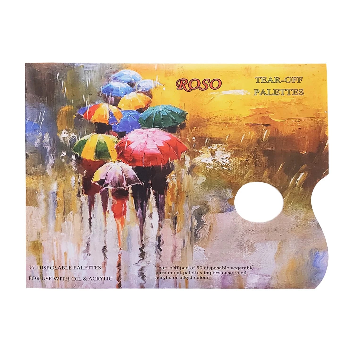 پالت رنگ یکبار مصرف روسو مدل 001 بسته 35 عددی