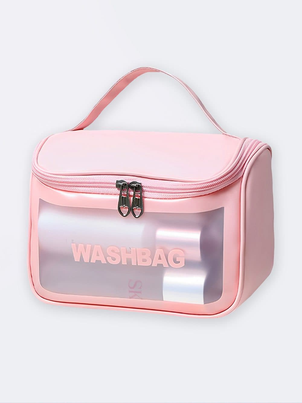 واش بگ ( wash bag ) چمدانی صورتی رنگ زنانه بزرگ برای لوازم شنا و آرایشی