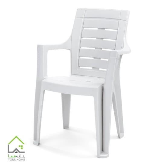 صندلی پلاستیکی دسته دار زبرا