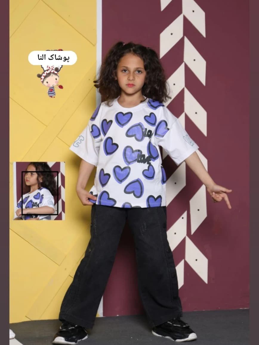 کراپ لش طرح قلب دخترانه مناسب 3 تا 12 سال شناسه :498