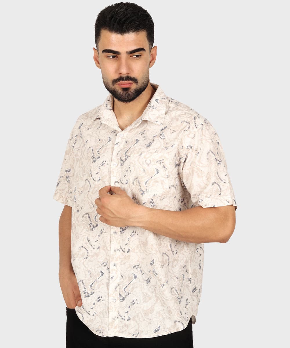 پیراهن آستین کوتاه مردانه طرحدار 5507