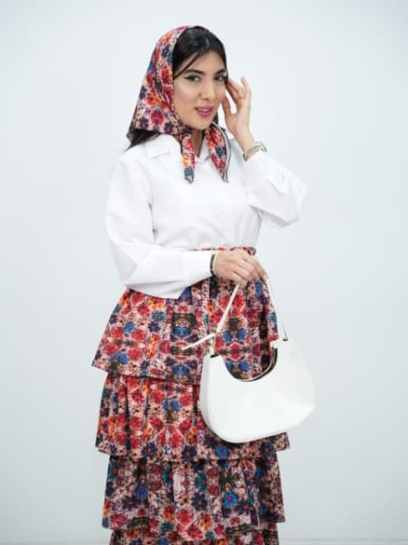 ست اسکارف دار گلی کد5963