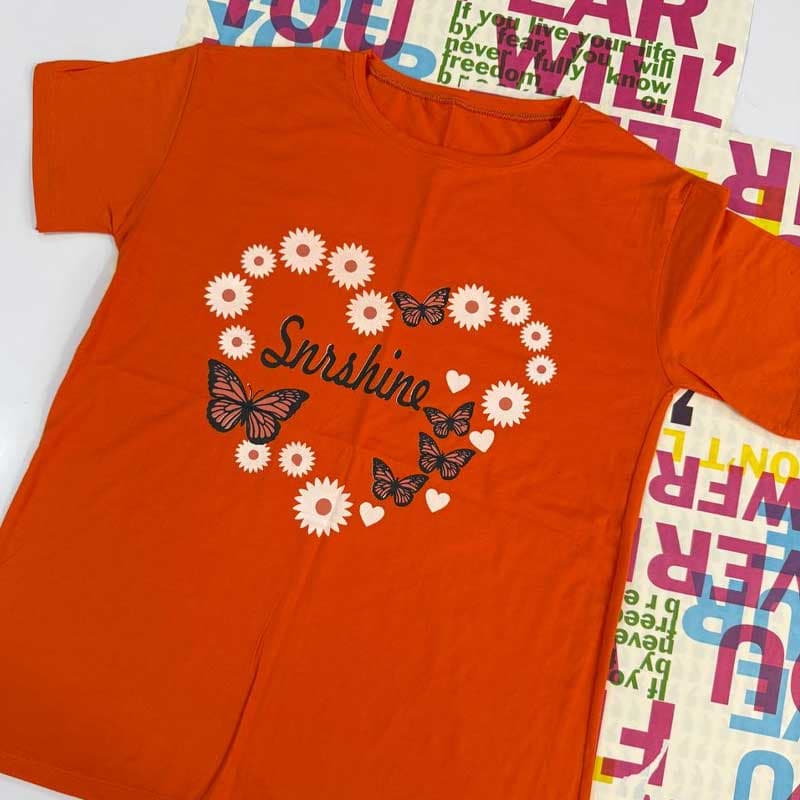 تیشرت چاپ پروانه (پک 6 عددی)