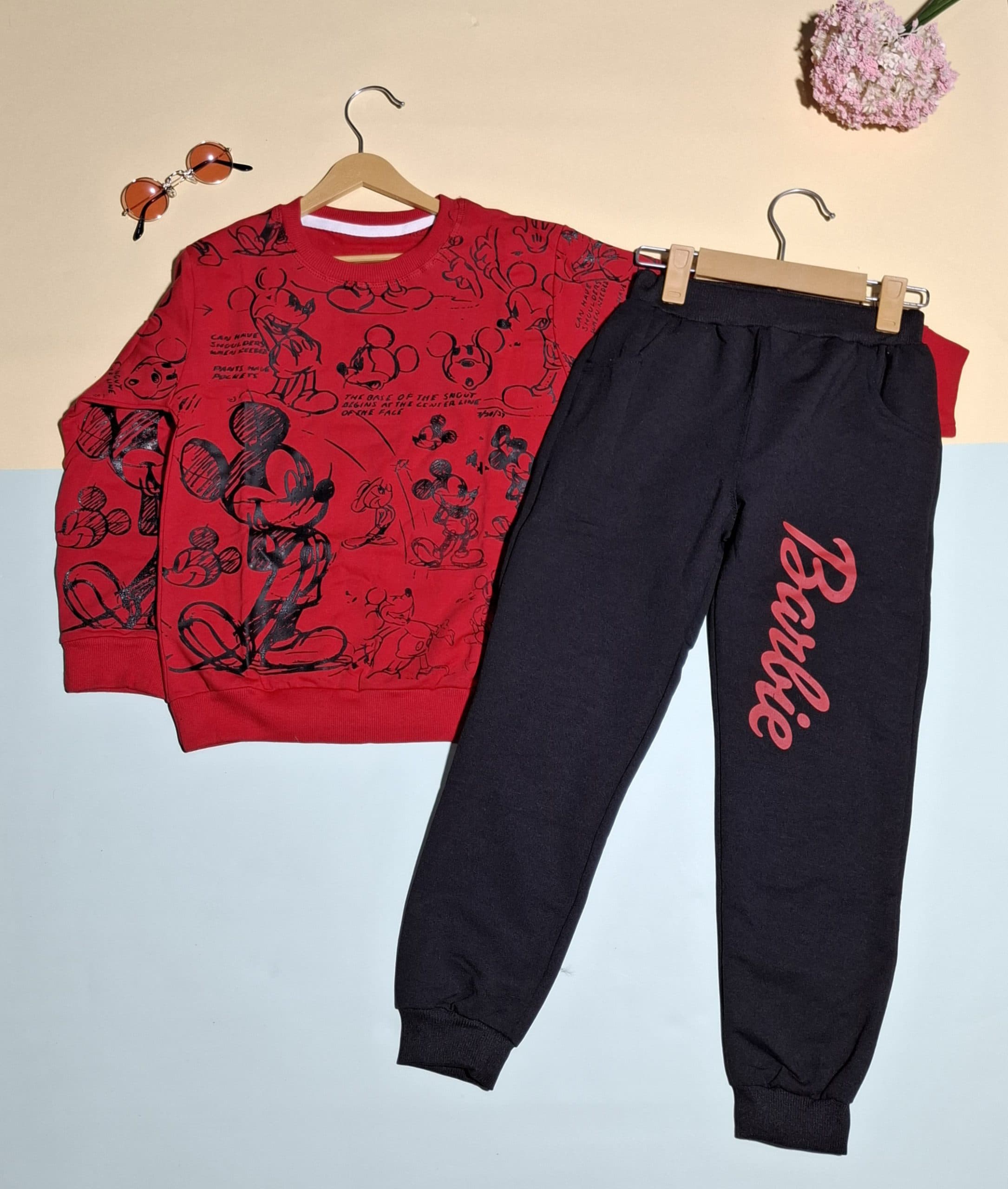 ست بلوز شلوار طرح میکی موس اسپرت مناسب 6 تا 9 سال شناسه:635