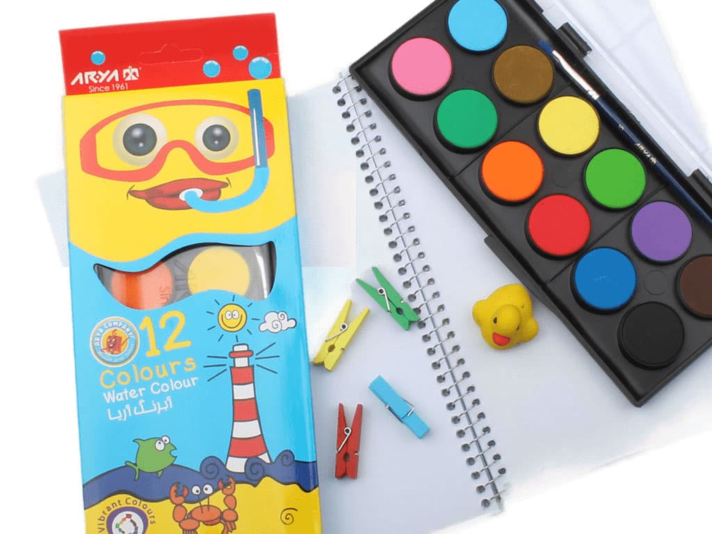 آبرنگ 12 رنگ آریا