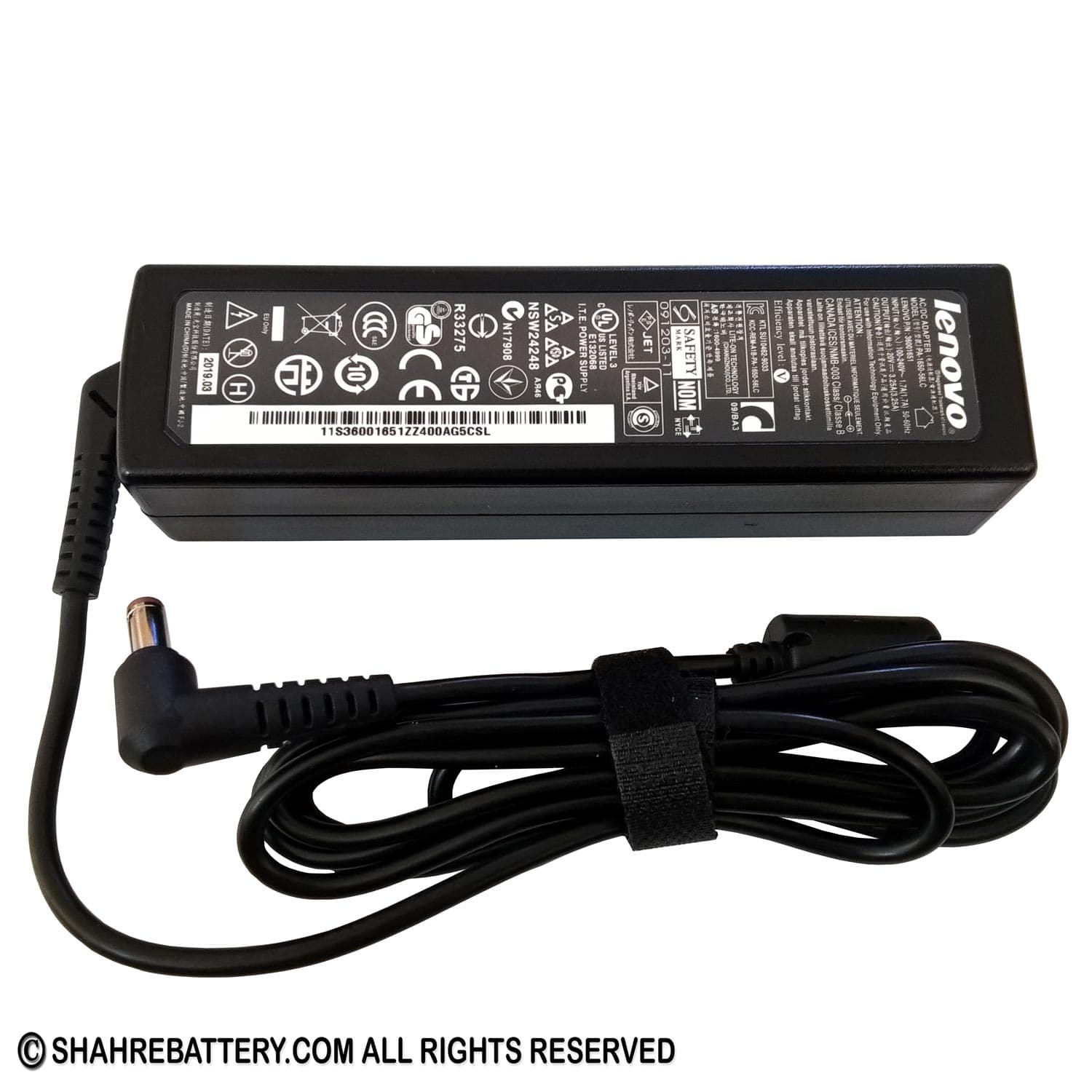 شارژر اورجینال لپ تاپ لنوو Lenovo 20V 3.25A – سر 2.5 * 5.5