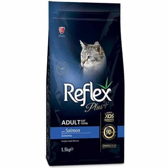 غذای خشک رفلکس پلاس گربه بالغ چوسی طعم سالمون وزن 1.5 کیلوگرم