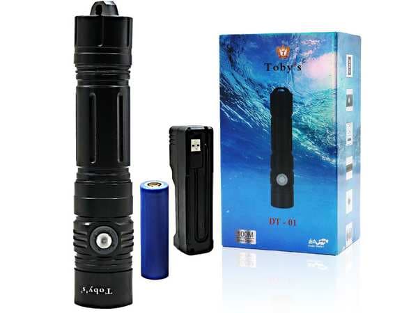 چراغ قوه غواصی توبیز Toby's Super Bright Scuba Driving Torch 1600lm 100m DT-01