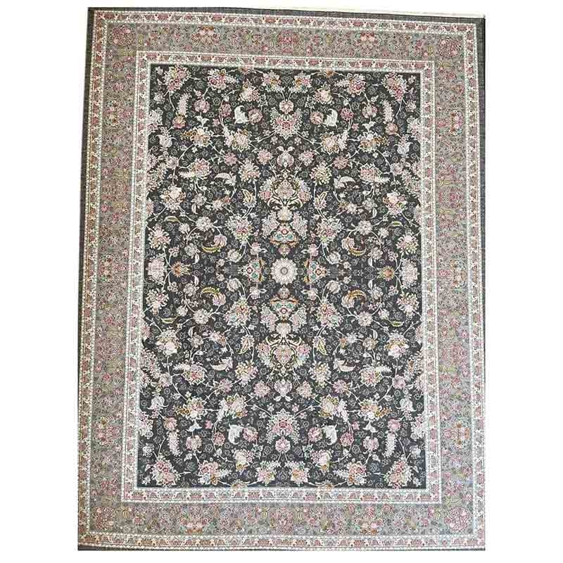 فرش ماشینی 700 شانه طرح ژینا ذغالی