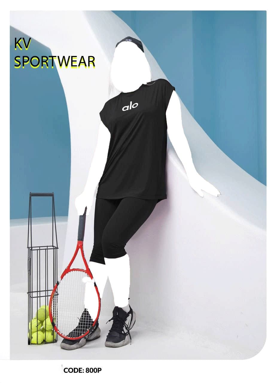 ست تاپ شلوارک بلند ورزشی زنانه alo کد 003