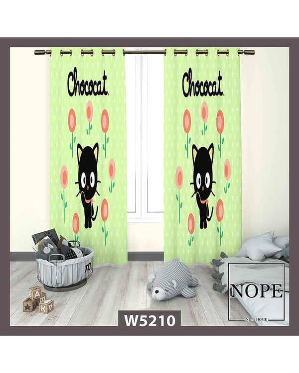 پرده کودک مخمل نوپه هوم Nopehome مدل پانچی طرح گربه کد W5210