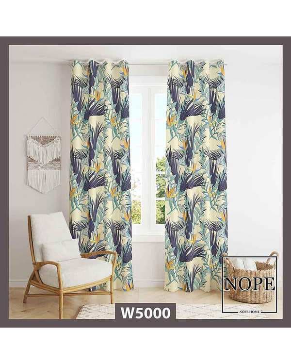 پرده مخمل نوپه هوم Nopehome مدل پانچی طرح برگ کد W5000