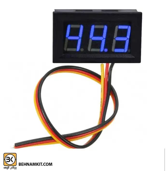 ولت متر پنلی سه رقمی 100 ولت / ابی / سه سیم