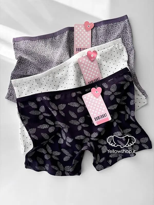 شورت پادار نخ پنبه زنانه راحتی برند DOMINANT کد 23107