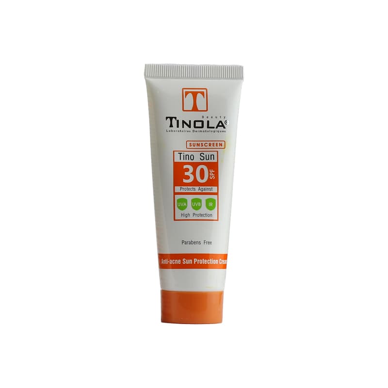 کرم ضد آفتاب SPF30 و ضدجوش بدون رنگ تینولا ‌مناسب پوست‌های چرب و مختلط حجم 40 میلی‌لیتر