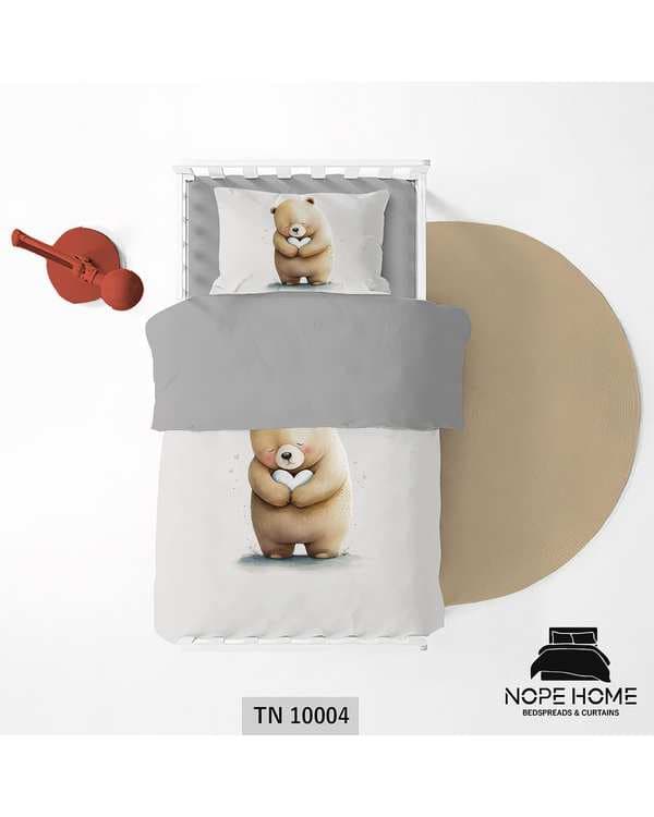 سرویس لحاف روتختی یک نفره 5 تکه کودک نوپه هوم Nopehome طرح خرس کد TN10004