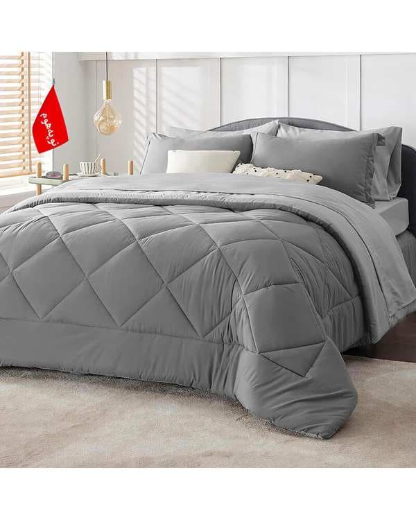 روتختی یک نفره 5 تکه مینیمال طوسی روشن طوسی تیره نوپه هوم Nopehome طرح لوزی کد 014