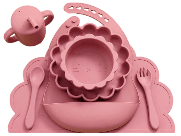 ست ظرف غذا سیلیکونی 9 تکه طرح شیر