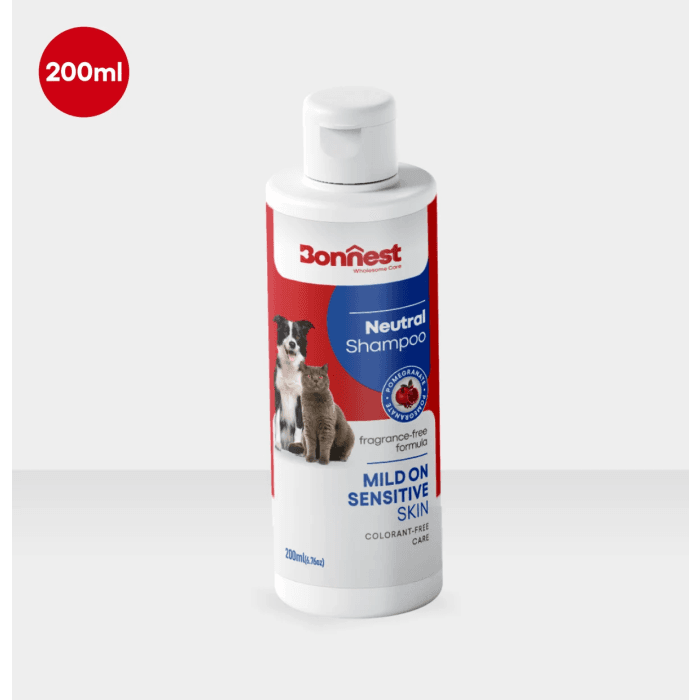 شامپو طبیعی بدون رایحه سگ و گربه بونست حاوی عصاره انار حجم 200 میلی لیتر