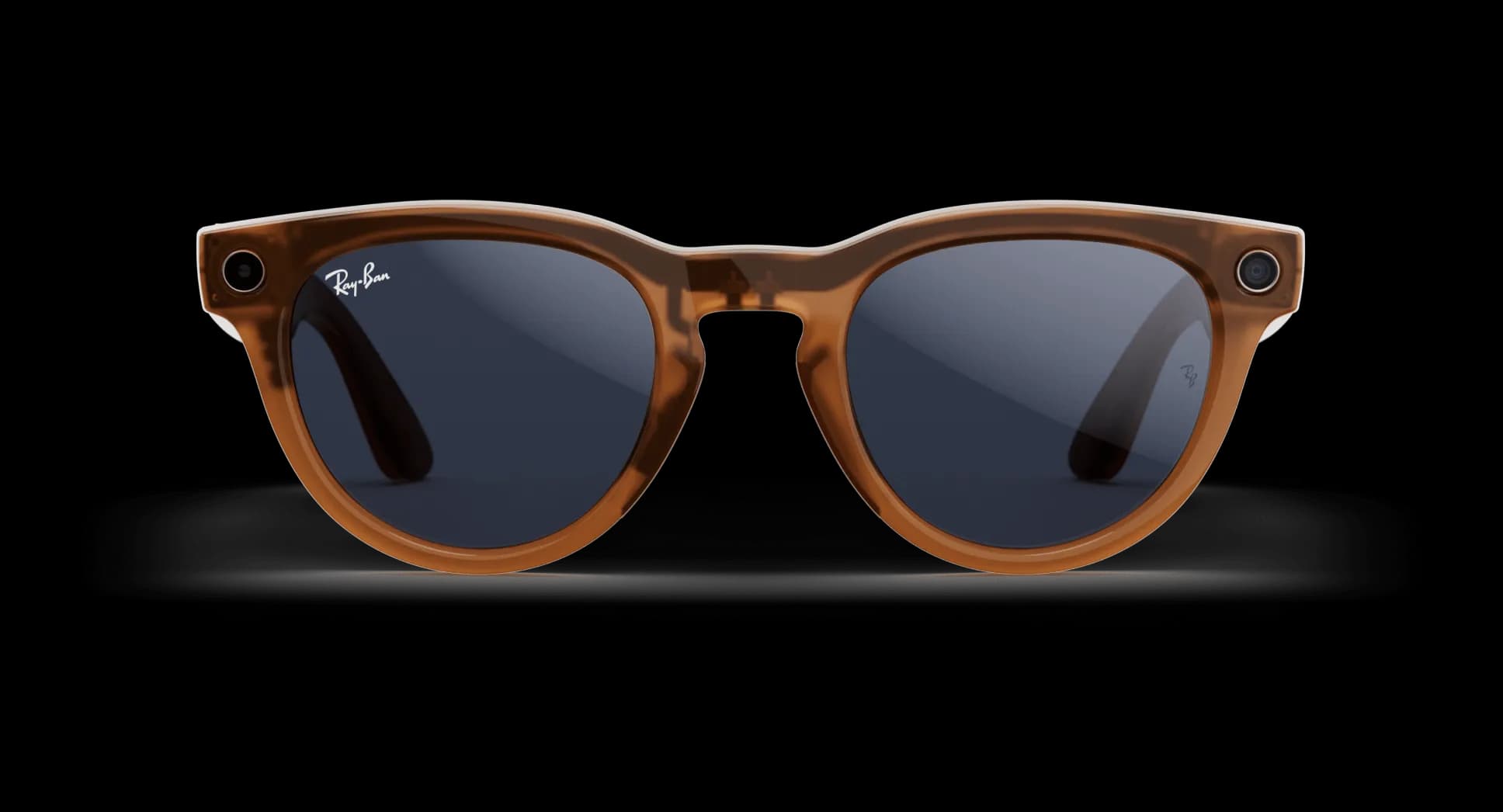 عینک هوشمند Ray‑Ban Meta Headliner – Shiny Caramel Transitions Sapphire Size 50