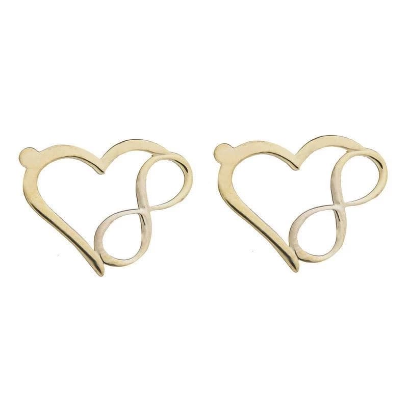 گوشواره طلا زنانه طرح قلب بینهایت قو طلایی