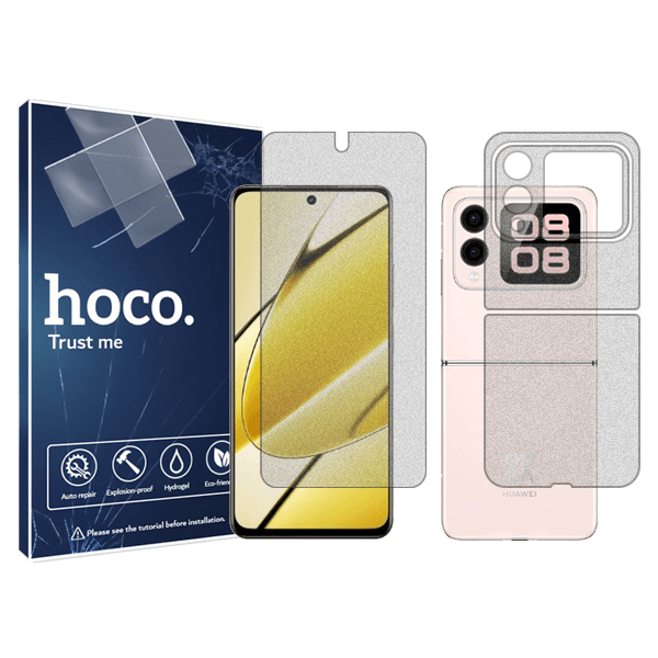 گلس گوشی مات هوآوی Nova Flip هوکو مدل Resistant به همراه محافظ پشت گوشی