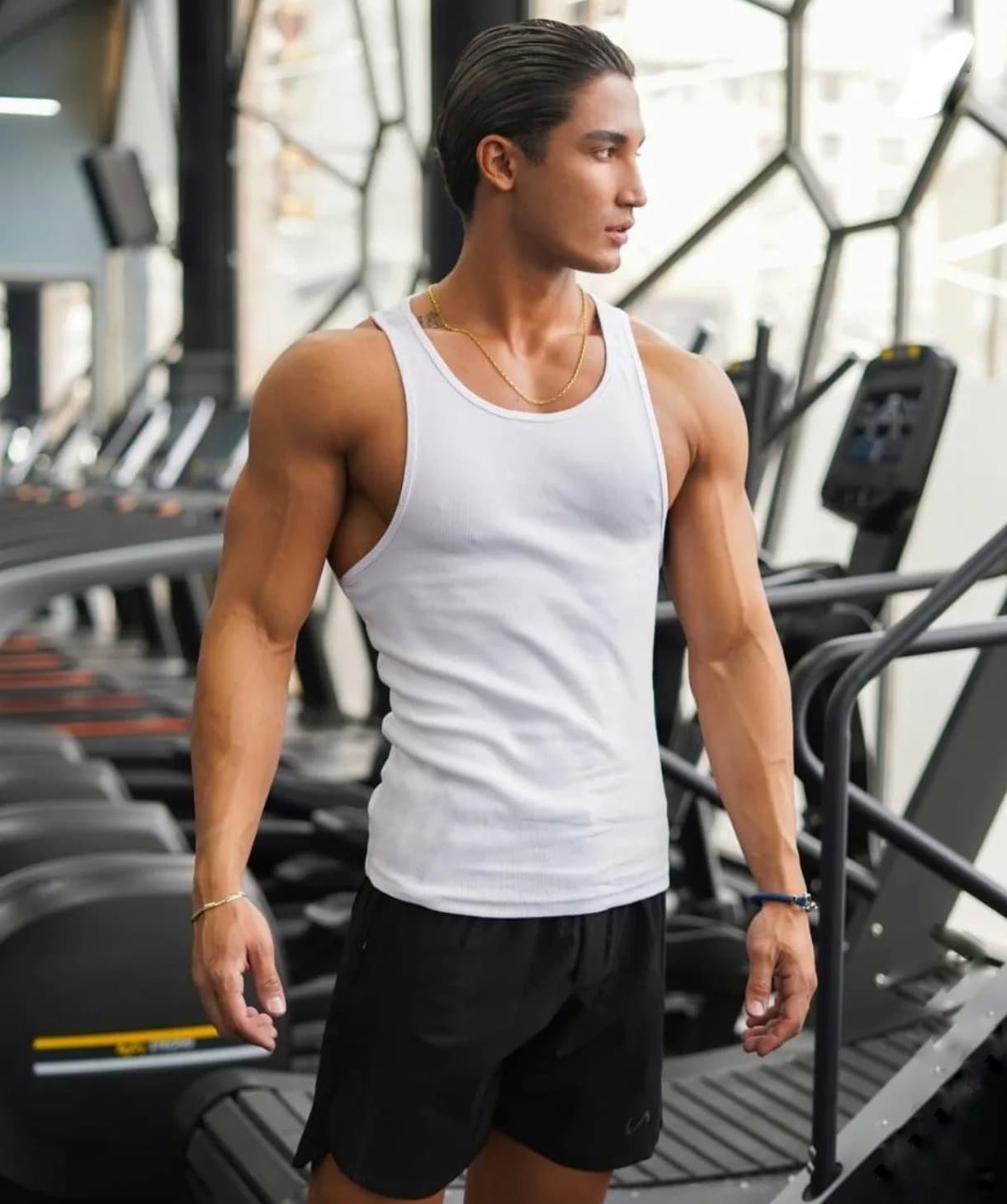 تنک تاپ کبریتی سفید مردانه